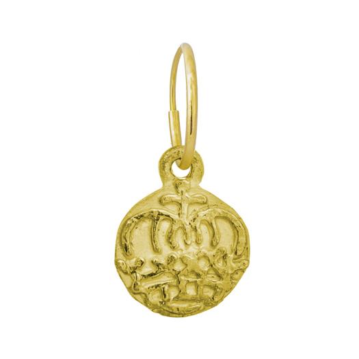 Gold Reina Coin • Endless Hoop Charm Earring-Brevard