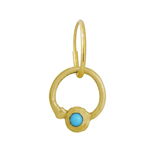 Turquoise Gold Double Hoop • Endless Hoop Charm Earring-Brevard