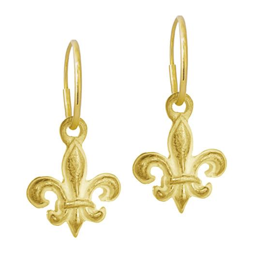 Fleur de lis hoop earrings Clearance