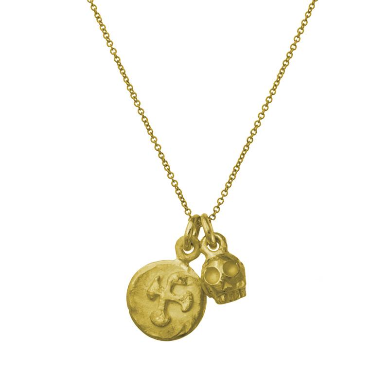 Gold Hispaniola Double Charm Necklace-Brevard
