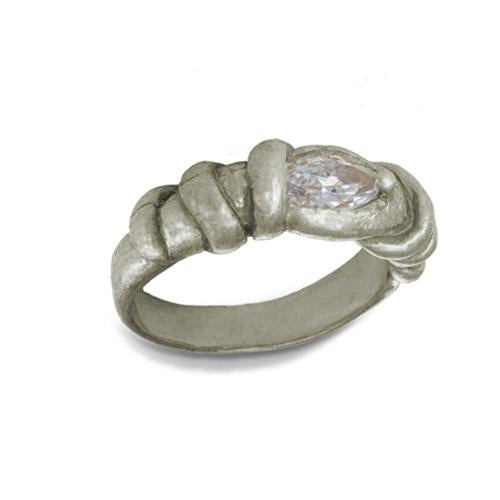 Hoya Ring with Stone • 18k White Gold-Brevard