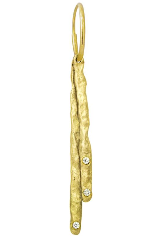 Layered Sticks Gold Layered Sticks with Stone • BREVARD • Endless Hoop Charm Earring ...