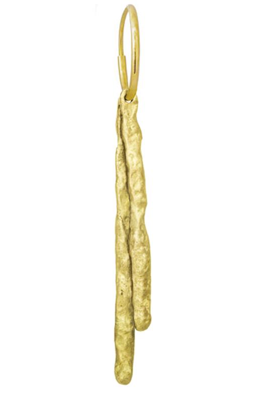 Gold Layered Sticks • Endless Hoop Charm Earring-Brevard