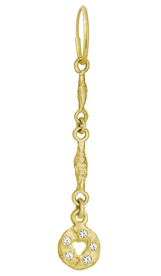 Gold Linked Old Money with Stones • Endless Hoop Charm Earring-Brevard
