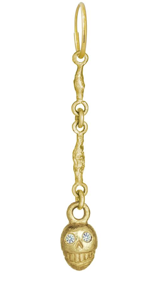 Gold Linked Pirate with Stones • Endless Hoop Charm Earring-Brevard