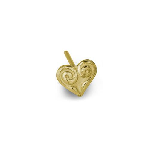Gold Maori Heart Stud Earring-Brevard