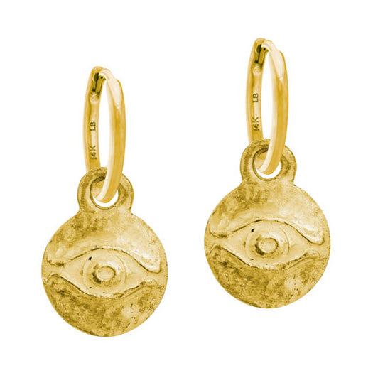 Gold Medium Horus • Huggie Hoop Charm Earring-Brevard