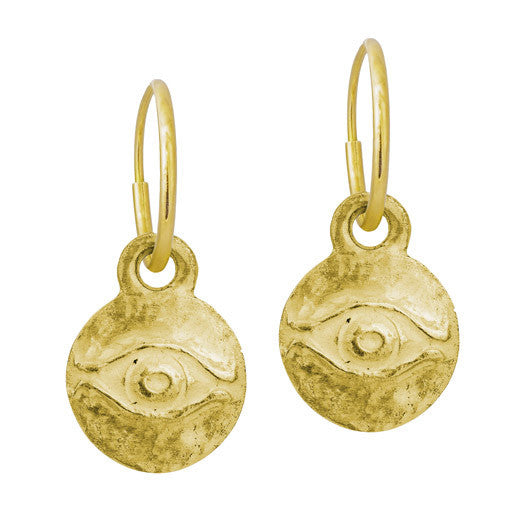 Gold Medium Horus • Endless Hoop Charm Earring-Brevard