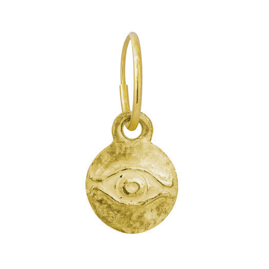 Gold Medium Horus • Endless Hoop Charm Earring-Brevard