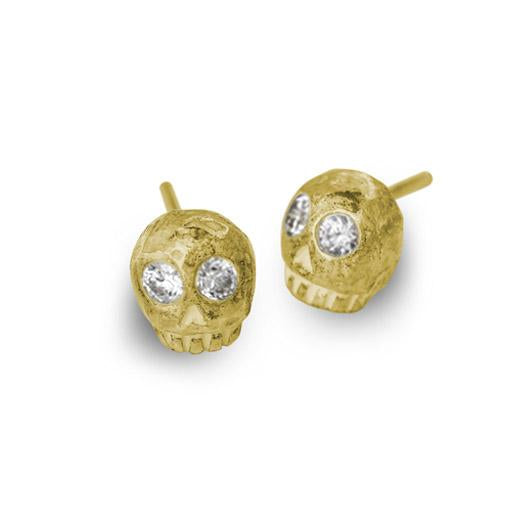 Gold Medium Rodger Stud Earring with Stones-Brevard