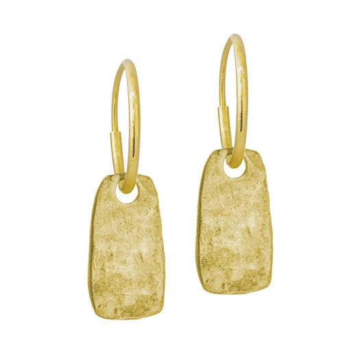 Gold Medium Stele • Endless Hoop Charm Earring-Brevard