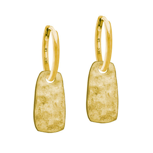 Gold Medium Stele • Huggie Hoop Charm Earring-Brevard