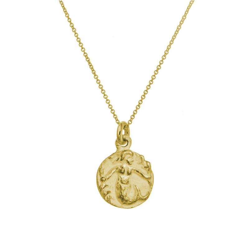 Gold Mermaid Charm Necklace-Brevard
