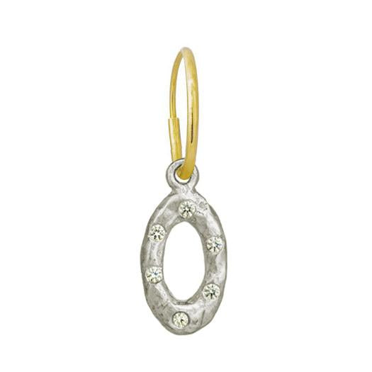 Oval Old Money with Stone • Endless Hoop Charm Earring-Brevard