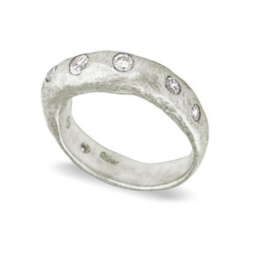 9 Stone Old Money Band • Sterling Silver-Brevard