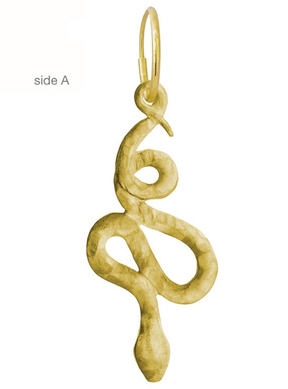 Gold Palo Coiled Snake • Endless Hoop Charm Earring-Brevard