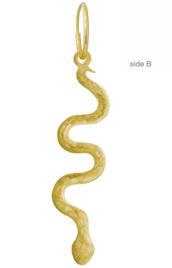 Gold Palo Snake • Endless Hoop Charm Earring-Brevard