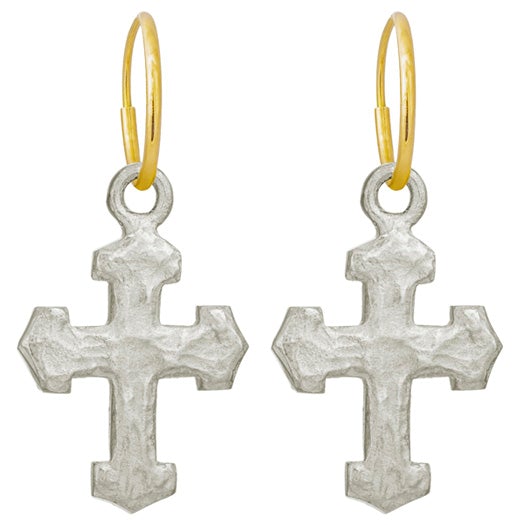 Pilgrim Cross • Endless Hoop Charm Earring-Brevard