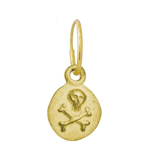 Gold Pirate Coin • Endless Hoop Charm Earring-Brevard