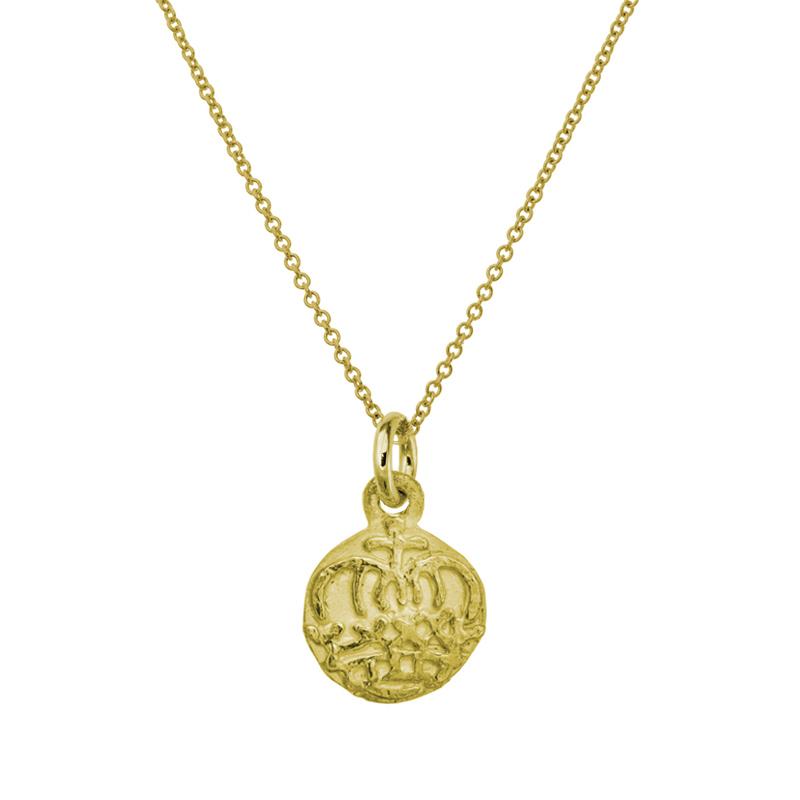 Gold Reina Crown Charm Necklace-Brevard
