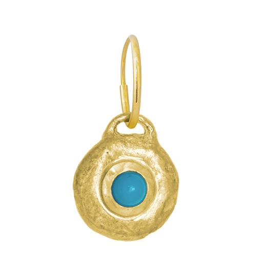 Gold Turquoise Roma • Endless Hoop Charm Earring-Brevard