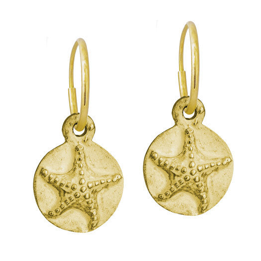 Gold Starfish • Endless Hoop Charm Earring-Brevard