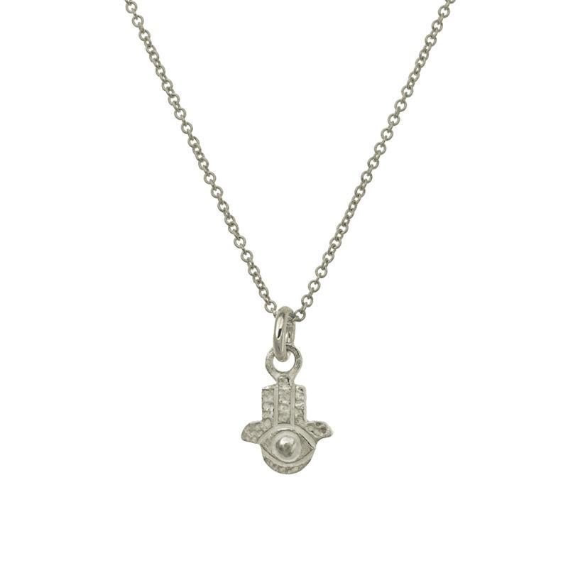 Tiny Hamsa Charm Necklace-Brevard