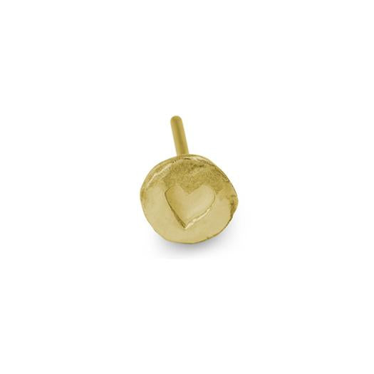 Gold Tiny Heart Stud Earring-Brevard