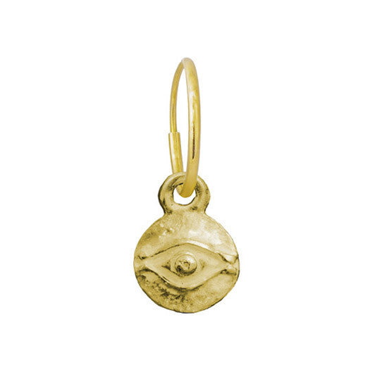Gold Tiny Horus • Endless Hoop Charm Earring-Brevard
