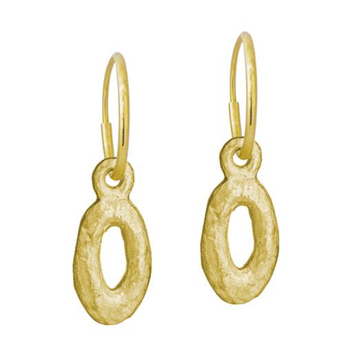 Gold Tiny Oval Old Money • Endless Hoop Charm Earring-Brevard