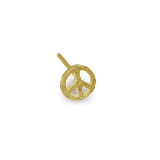 Gold Tiny Peace Stud Earring-Brevard