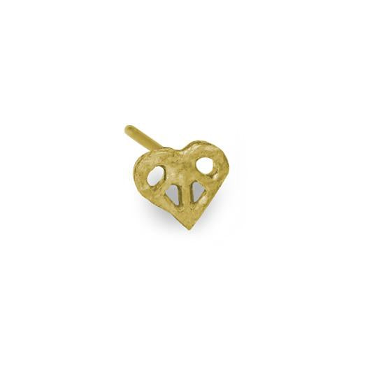 Gold Tiny Peace Love Stud Earring-Brevard