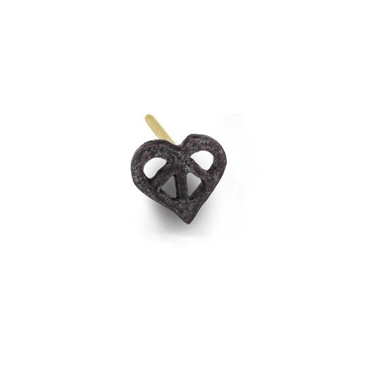 Oxidized Tiny Peace Love Stud Earring-Brevard