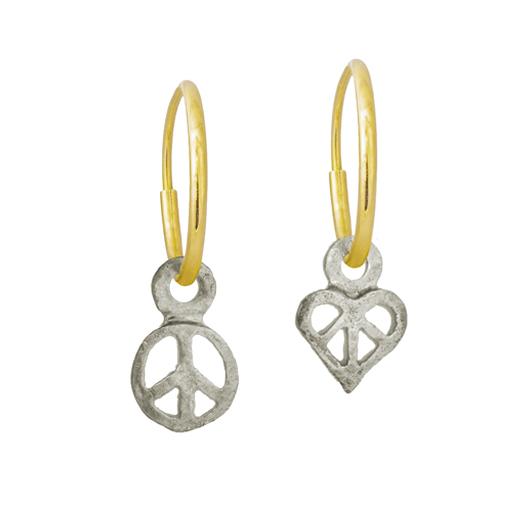 Tiny Peace + Tiny Peace Love Mismatch Earring Pair-Brevard