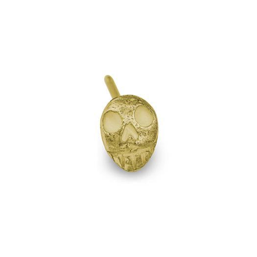 Gold Tiny Pirate Stud Earring-Brevard