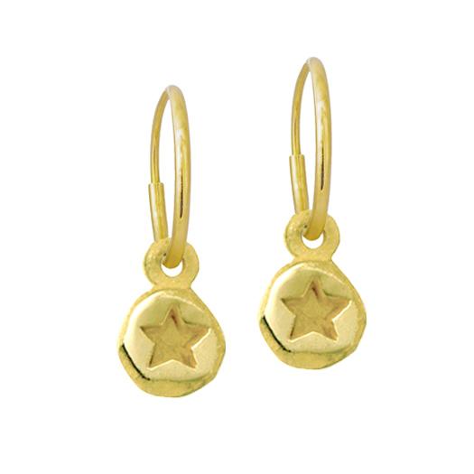 Gold Tiny Star • Endless Hoop Charm Earring-Brevard