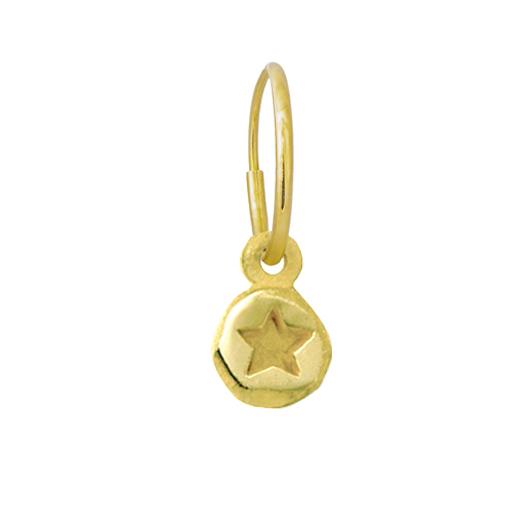 Gold Tiny Star • Endless Hoop Charm Earring-Brevard
