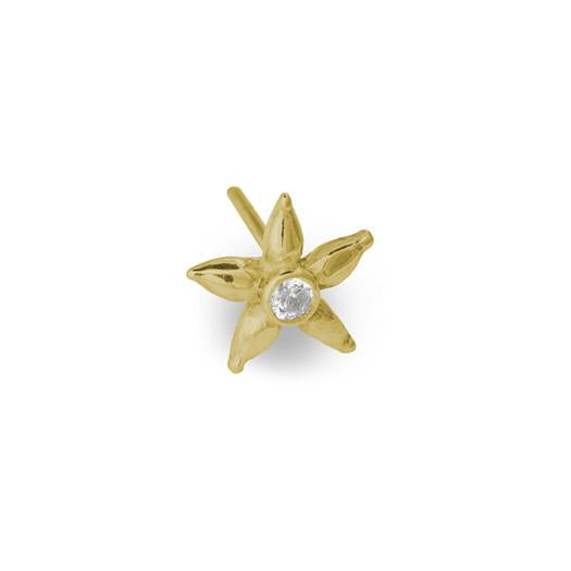 Gold Tiny Stella Stud Earring with Stone-Brevard