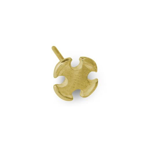 Gold Tiny Temple Cross Stud Earring-Brevard