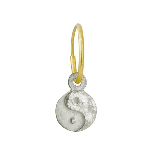 Tiny Yin Yang Coin • Endless Hoop Charm Earring-Brevard