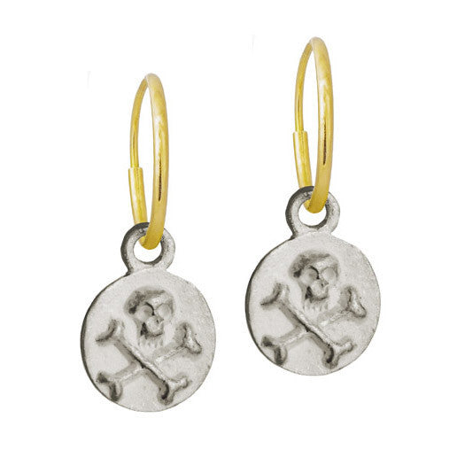Tiny Pirate Coin • Endless Hoop Charm Earring-Brevard