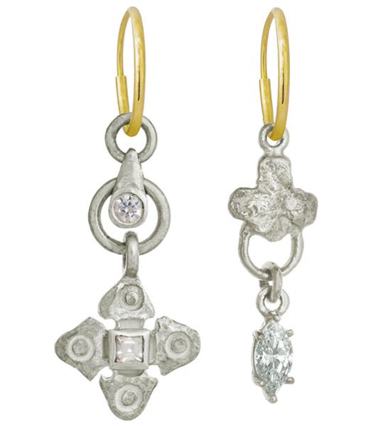 Justine Drop + Venice Marquis Mismatch Earring Pair-Brevard