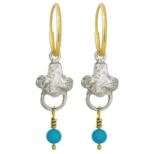 Venice with Turquoise • Endless Hoop Charm Earring-Brevard