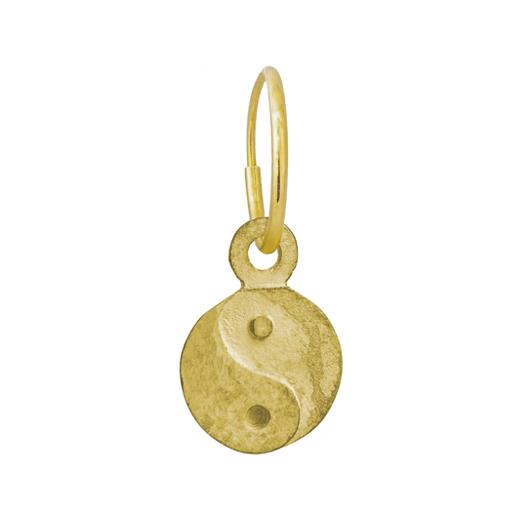 Gold Yin Yang Coin • Endless Hoop Charm Earring-Brevard