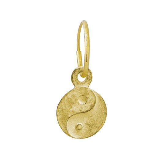 Gold Yin Yang Coin • Endless Hoop Charm Earring-Brevard