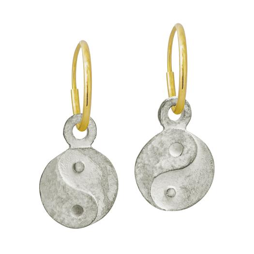 Yin Yang Coin • Endless Hoop Charm Earring-Brevard